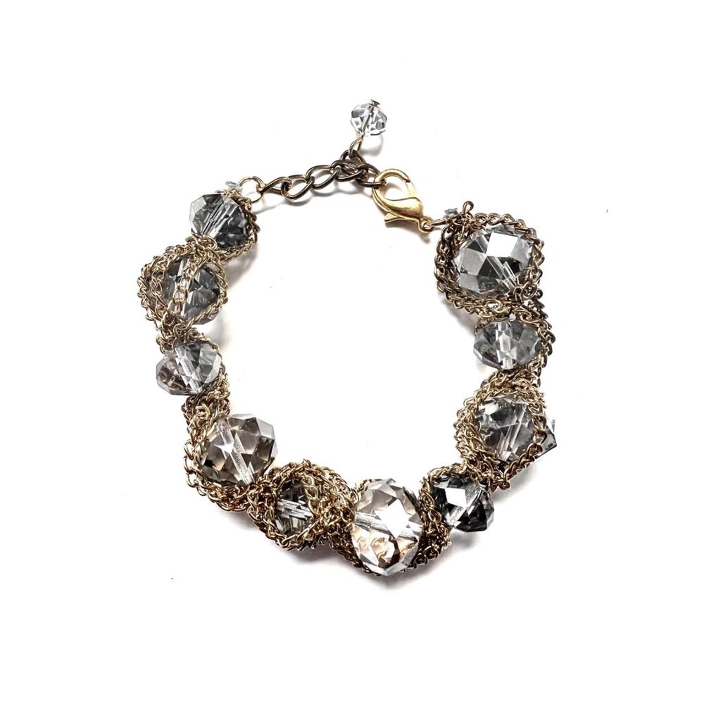Gold Color Chain Bracelet with crystal beads